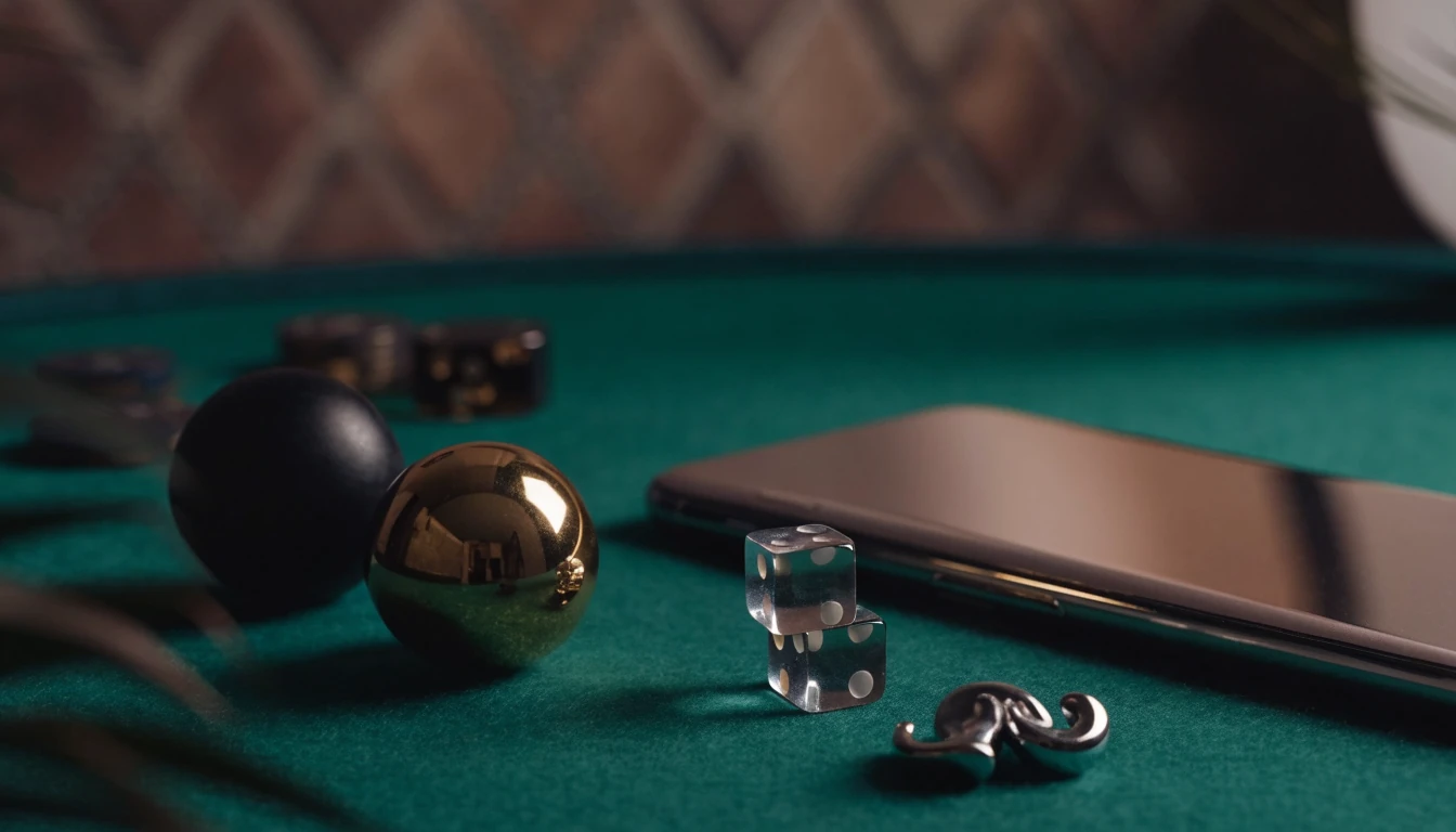 Casino tokens and a closed phone on green felt
