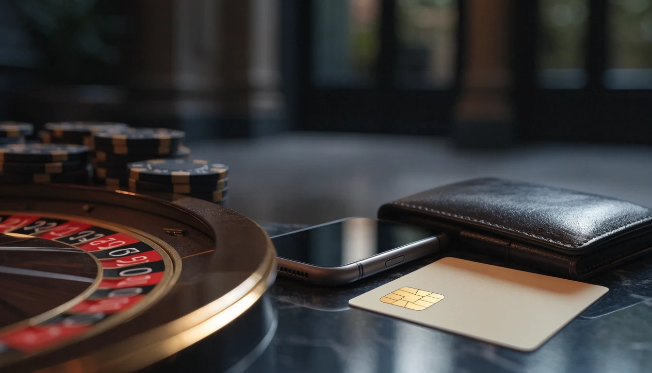 Casino tokens and payment card representing UK slots and Diners Club payments