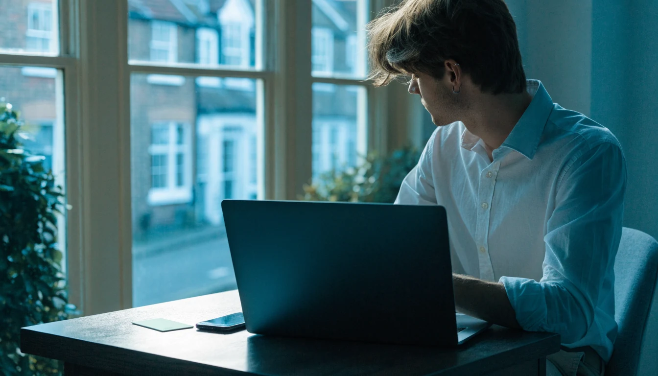 UK player choosing an e-wallet payment method at a laptop
