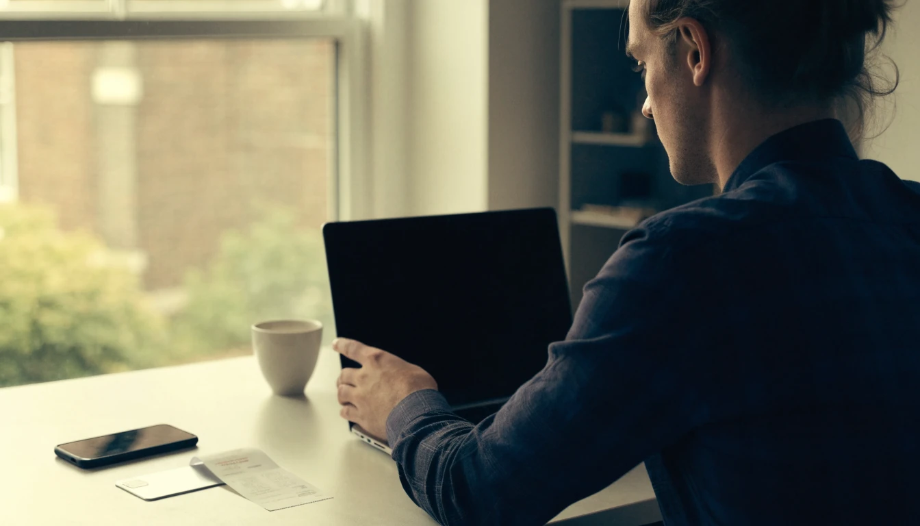 UK gambler checking deposit options on a laptop at home