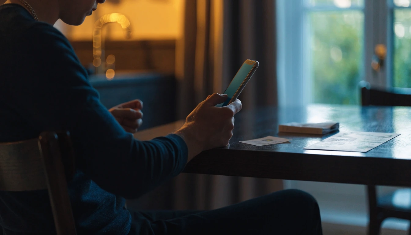 UK player reviewing deposit terms on a phone at home