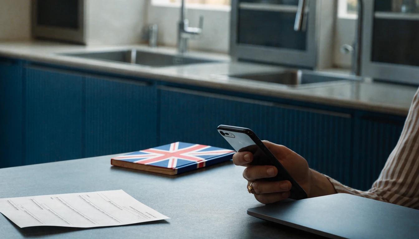Anonymous UK customer arranging a bank transfer on a smartphone