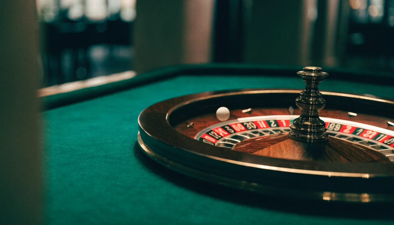 French roulette wheel with green zero in a refined UK casino setting